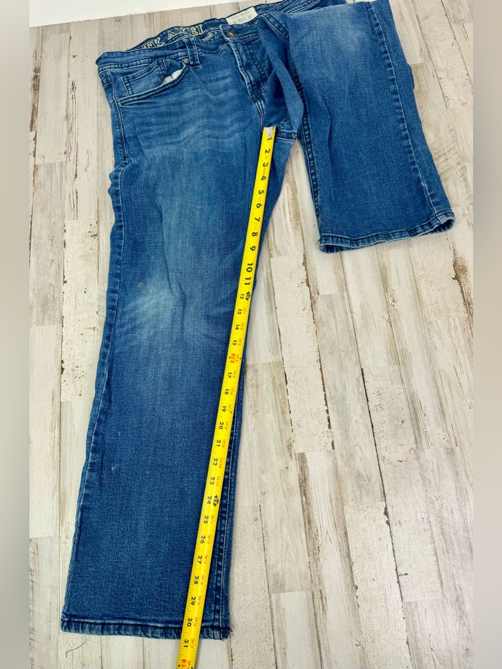 T.K. Axel Slim Boot Jeans Mens 38x31 Blue Denim Embroidery Western - Picture 9 of 12